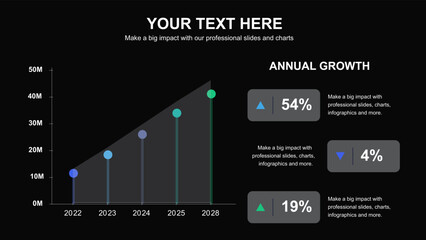 Naklejka premium Set of blue elements for multipurpose presentation template slides with graphs and charts. Leaflet, corporate report, marketing, advertising, annual report, book cover design.