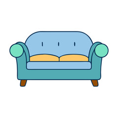 couch vector icon, furniture vector illustration - simple illustration of couch perfect for logos, and furniture-themed designs.