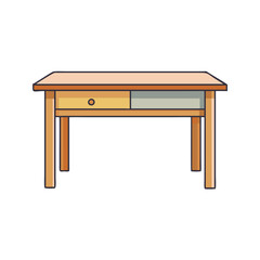 desk vector icon, furniture vector illustration - simple illustration of desk perfect for logos, and furniture-themed designs.