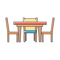 dining set vector icon, furniture vector illustration - simple illustration of dining set perfect for logos, and furniture-themed designs.