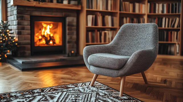 A cozy home environment designed to radiate warmth and positivity for a peaceful mindset Positive mindset Stock Photo with side copy space