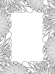 All these designs are hand-drawn and unique 
Beautiful Flowers Border black and white illustration for adult coloring book,
This is a printable Beautiful Zentangle Coloring page for KDP Interior,