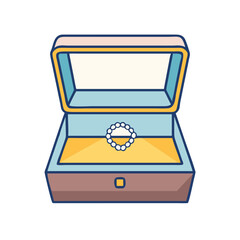 jewelry box vector icon, furniture vector illustration - simple illustration of jewelry box perfect for logos, and furniture-themed designs.