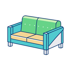 outdoor sofa vector icon, furniture vector illustration - simple illustration of outdoor sofa perfect for logos, and furniture-themed designs.