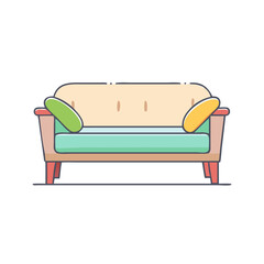 outdoor sofa vector icon, furniture vector illustration - simple illustration of outdoor sofa perfect for logos, and furniture-themed designs.