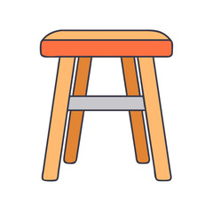 stool vector icon, furniture vector illustration - simple illustration of stool perfect for logos, and furniture-themed designs.