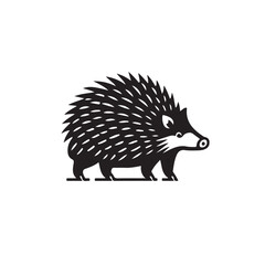 Hedgehog black vector icon isolated on white background Vector
