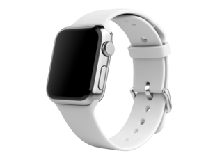 Sleek white smart watch, a closeup look at modern design and advanced technology for connected living