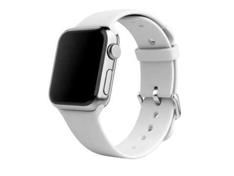 Sleek white smart watch, a closeup look at modern design and advanced technology for connected living