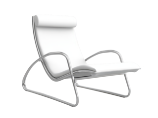 Striking contrast, a modern white chair against dramatic black backdrop in minimalist interior design