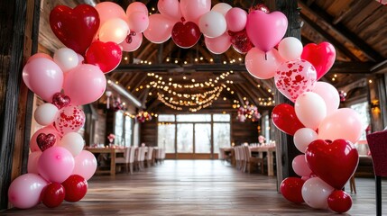 Romantic Balloon Arch Decor for Valentine s Day Party