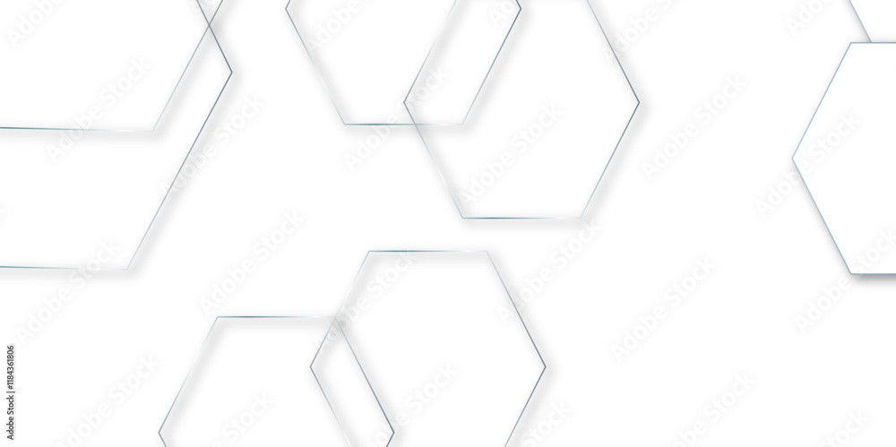 Aufkleber abstract technology color line hexagon 3d effect outline pattern with shadow seamless texture backgr