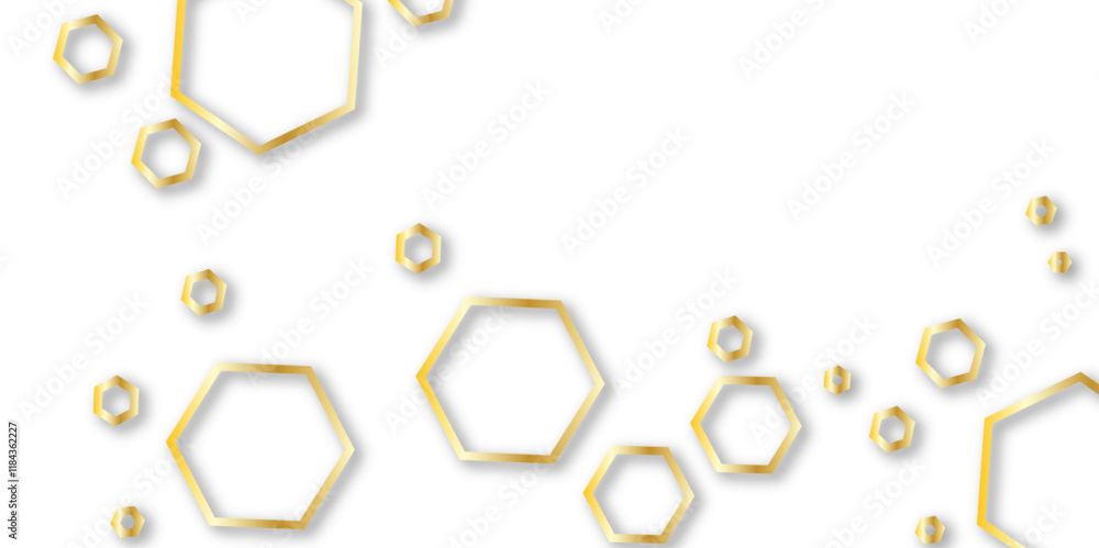 Aufkleber abstract technology color line hexagon 3d effect outline pattern with shadow seamless texture backgr
