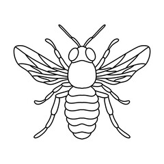 black and white bee symbol illustration image. bee for farm logo identity. bee line illustration