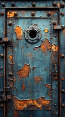 Weathered Rusty Metal Surface with Peeling Paint - Industrial Texture