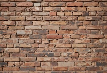 Obraz premium A textured brick wall showing various shades of brown