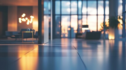 Obraz premium Modern Office Hallway Defocused Background Image