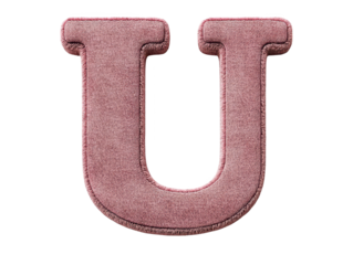 Vibrant pink neon letter u on black background, a modern graphic design element