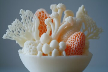 Intricate 3D printed sea life sculpture showcasing diverse underwater flora and fauna