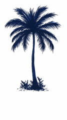 Navy Blue Palm Tree Illustration