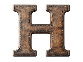 Rusty metal letter h on black background, vintage industrial alphabet photography
