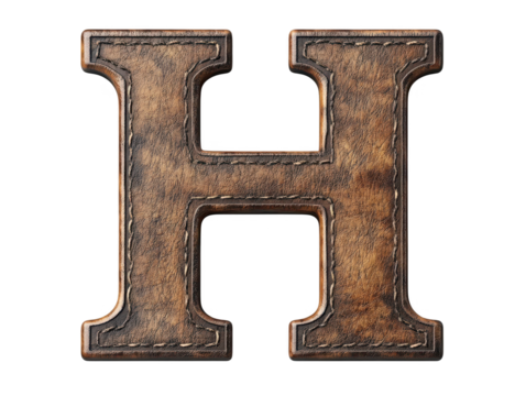Rusty metal letter h on black background, vintage industrial alphabet photography