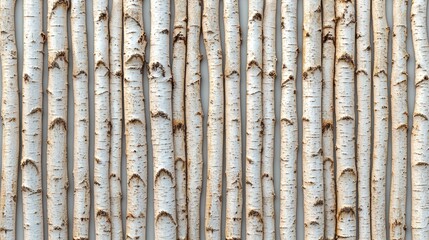 Obraz premium Birch tree trunks create a natural texture with white bark and unique patterns in a woodland setting