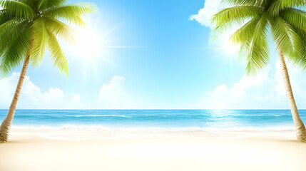 Obraz premium Sunny Beach Background Illustration