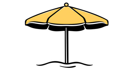Beach umbrella icon illustration logo on white background. Generative AI