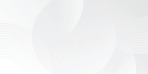 White geometric abstract background overlap layer on bright space with lines effect decoration. Modern graphic design element circles style concept for banner. EPS 10