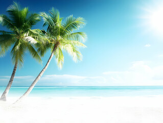Tropical Beach Paradise Illustration