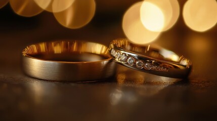 Elegant Wedding Rings Close-Up