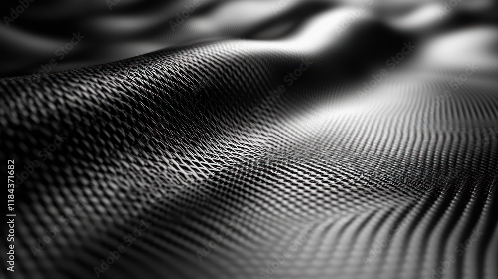Poster abstract grayscale image of undulating textured surface.