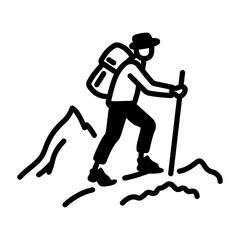 Fototapeta premium Trekking icon in hand drawn style 