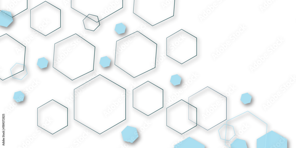 Aufkleber abstract technology color circle hexagon 3d effect out line pattern with shadow seamless texture bac