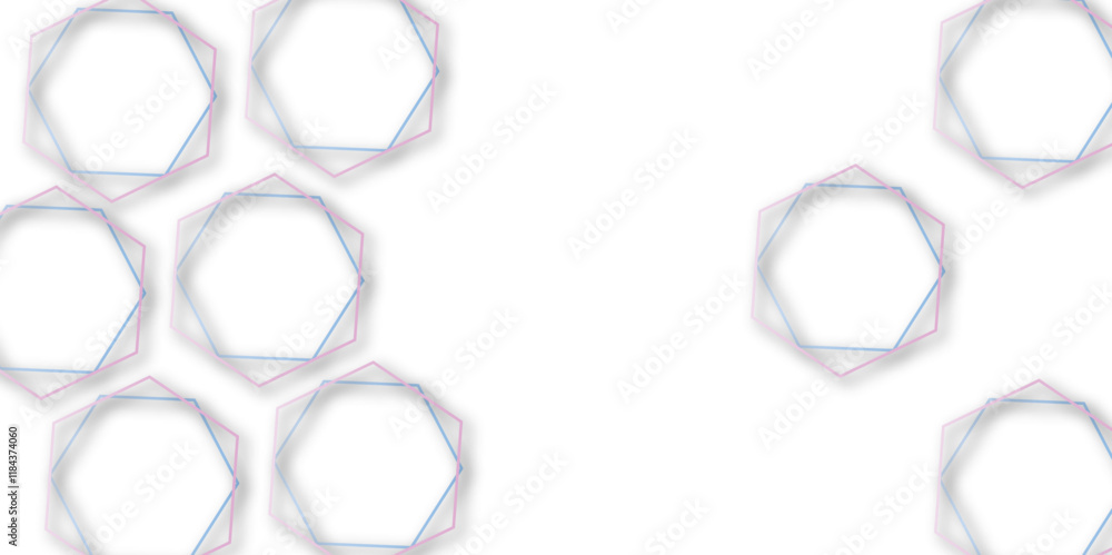 Aufkleber abstract technology color circle hexagon 3d effect out line pattern with shadow seamless texture bac