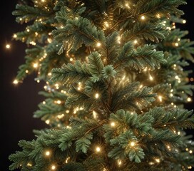Glittering tinsel covered Christmas tree branches, sparkle, tree ornaments, sparkling tree