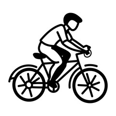 Obraz premium Cycling icon in hand drawn style