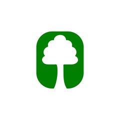 Green ecology association or horticulture company icon on white background.