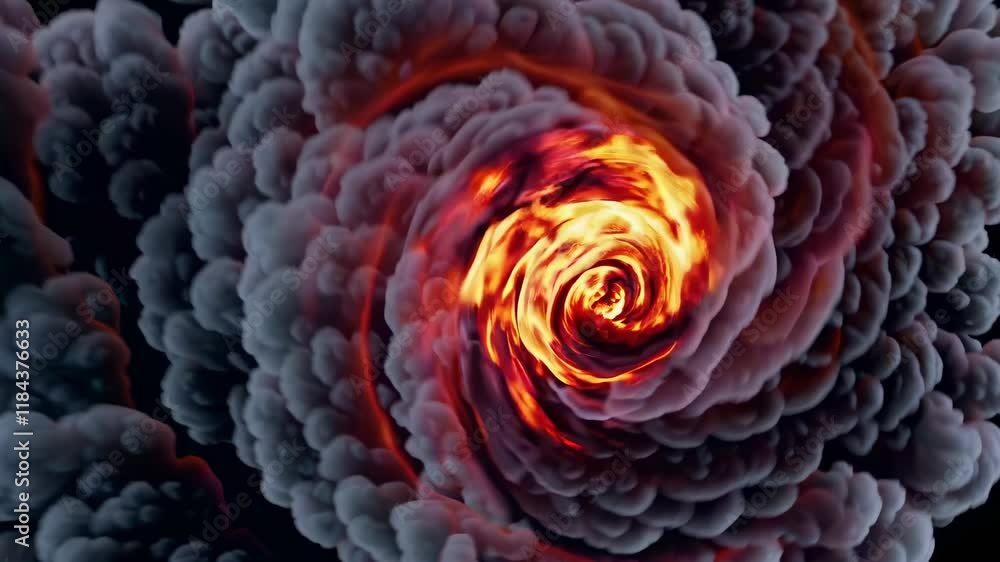 Leinwandbilder visual representation of an intense swirling vortex of fire and smoke captured in a dramatic display