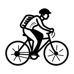 Naklejka premium A hand drawn icon of a bicyclist