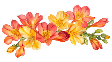 Obraz premium Vibrant Arrangement of Colorful Freesia Flowers in Blooming Colors
