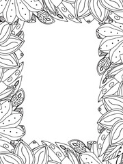 All these designs are hand-drawn and unique 
Beautiful Flowers Border black and white illustration for adult coloring book,
This is a printable Beautiful Zentangle Coloring page for KDP Interior,