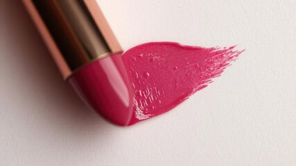 Close-up of a vibrant lipstick smudge on a textured background, smooth,red,makeup