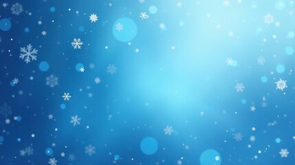 Obraz premium Serene Winter Scene Falling Snowflakes and Soft Blue Gradient Background