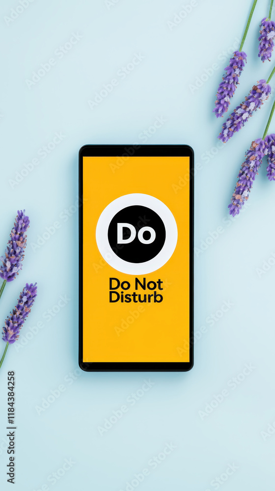 Aufkleber concepts of mental health and digital wellbeing. a smartphone displaying a 