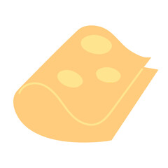 Isolated slice of cheese on a white background