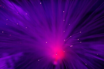 Fiber optics network cable on technology background