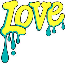 Love Typography with Dripping Liquid Melting Effect Design