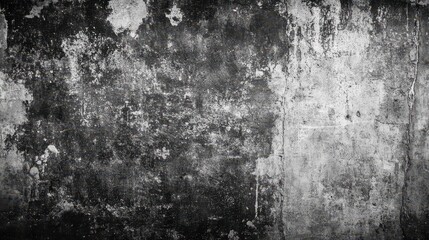 Distressed Concrete Wall Texture Monochrome Grunge Background.